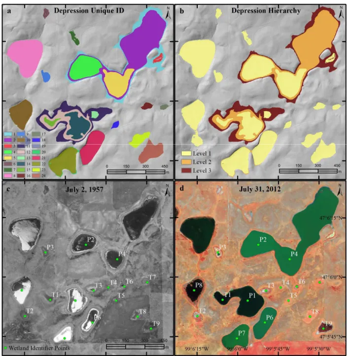 FIGURE  5.  Delineation  of  nested  depressions  in  the  Cottonwood  Lake  Study  Area  using  the  level-set method