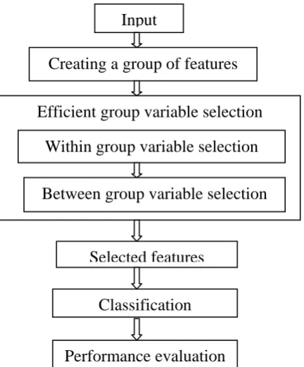 Fig 1. Flow of work for efficient group variable selection approach. 