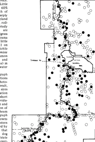 Fig. 3. 1939-42 prairie dog town distribution in the study area. 