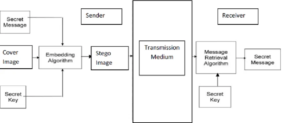 Fig. 1. Block diagram of Steganographic process  