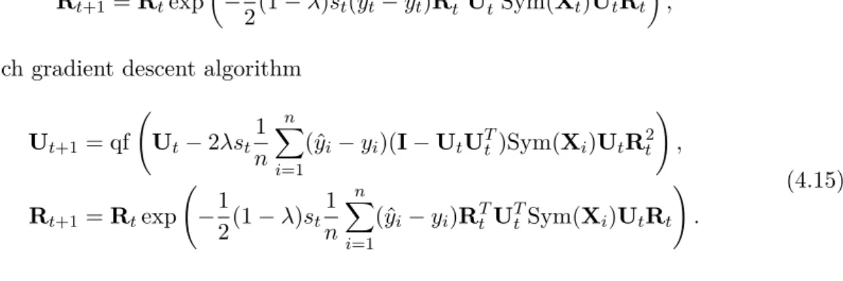Table 4.1: Computational costs of the proposed algorithms.