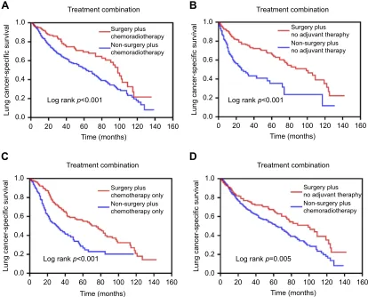 Figure 3 Comparison of the effects of treatment combinations in patients with early stage SCLC