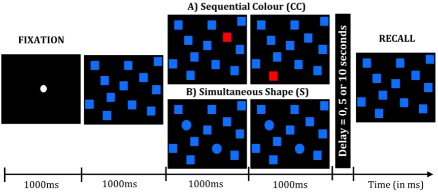 Figure 1: A diagrammatic representation of 2 of the 4 possible conditions; a sequential colour 