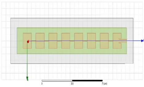 Fig. 11 Octa element array with series feed 