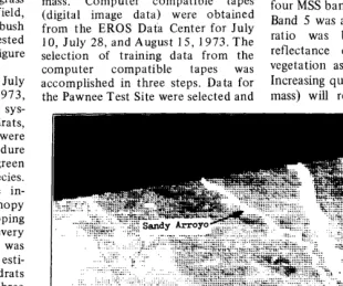 Fig. 5. Computer microfilm image of part of the Pawnee Test Site (July 10, 1973-ENTS Channel 7)