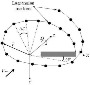 Figure 1 Schematic of the discretized tip vortex geometry 