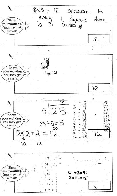 Figure 7. Correct answers, problematic solutions.