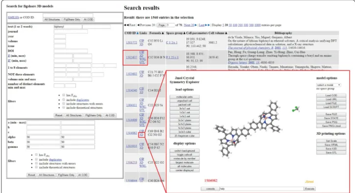 Fig. 3  Example search for “biphenyl” on the Jmol 3D Print website:  https://chemapps.stolaf.edu/jmol/3dprint 