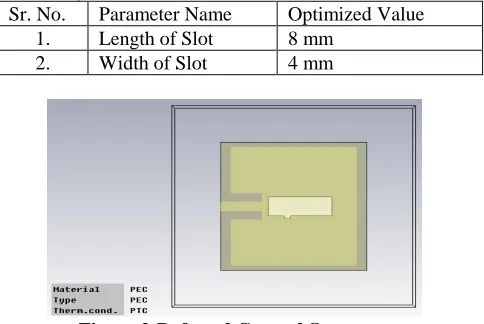 Figure 2:Defected Ground Structure 