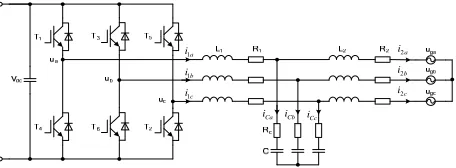 Figure 1. Grid-connected inverter with LCL filter based on damping resistance. 