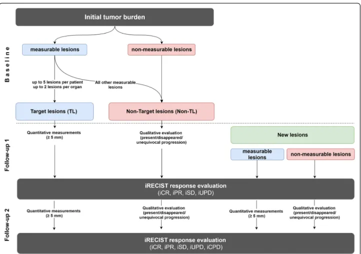 Fig. 2 Schematic overview on baseline and follow-up assessment according to iRECIST