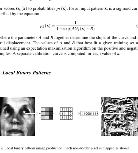Fig. 2 Local binary pattern image production. Each non-border pixel is mapped as shown.