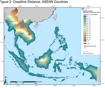 Figure 2: Coastline Distance, ASEAN Countries 