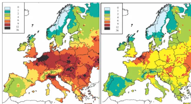 Figure 22. Adjusted relative risk of mortality associated with an increment of 10 µg m−3 in PM2.5 (or 20 µg m−3 in PM10 or black smoke)for different exposure durations (Pope et al., 2011).