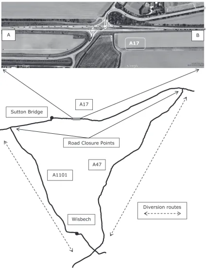 Fig. 2. Site layout of A17 rehabilitation and wider road network.