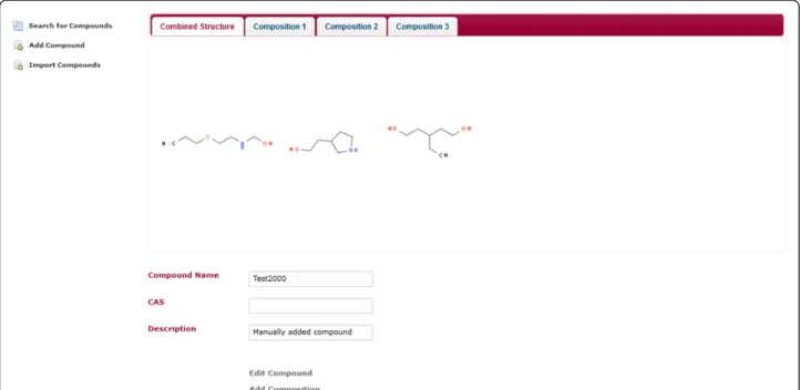 Figure 5 Individual compound view. This web page displays a single compound. The compound can be edited or deleted by clicking on the according link within the page