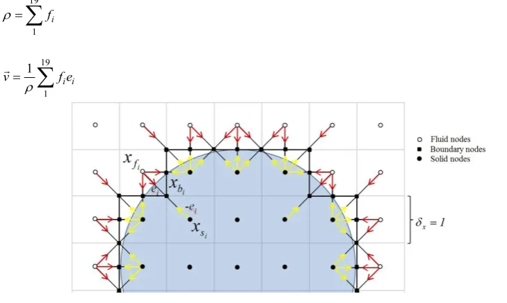 Fig. 2. Representation of a half of a sphere in a lattice domain. 
