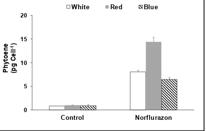 Figure 4. Cellular content of total carotenoids and total chlorophyll (a) and carotenoids/chlorophyll ratio (b) in D