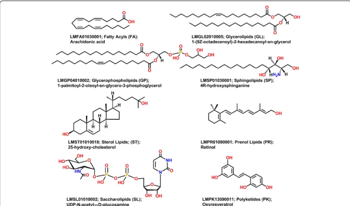 Figure 1 Representative lipid structures from the LIPID MAPS structure database for different lipid categories