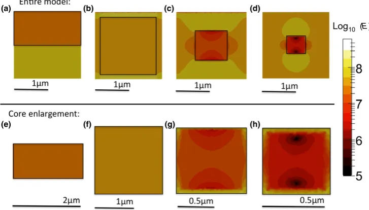 Fig. 7.(a) Electric ﬁeld plots taken at the high-frequency Debye response for: SLM forof 0.65, 0.1, and 0.02, respectively