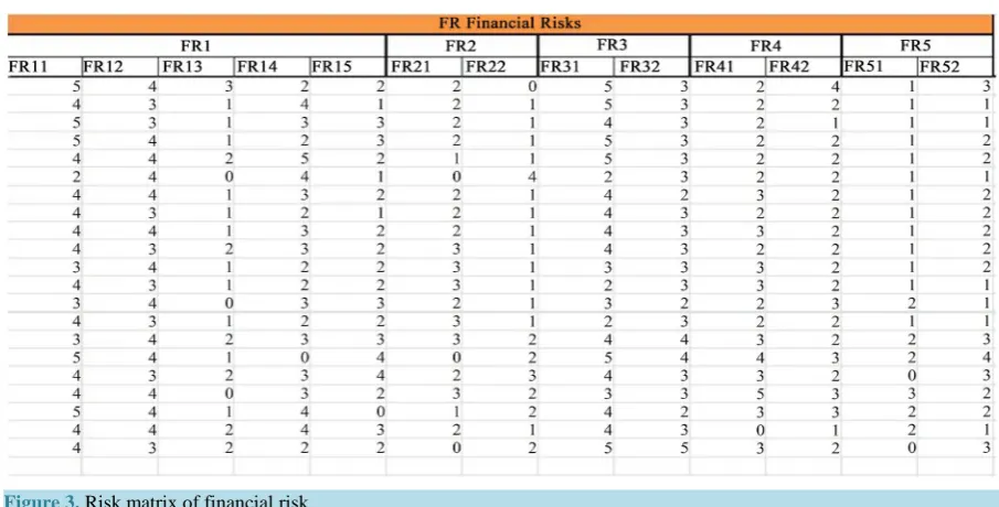 Figure 3. Risk matrix of financial risk.                                                                         