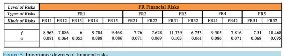 Figure 5. Importance degrees of financial risks.                                                                