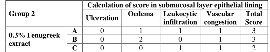 Table 3. Results of group 2 of vaginal irritation test. 