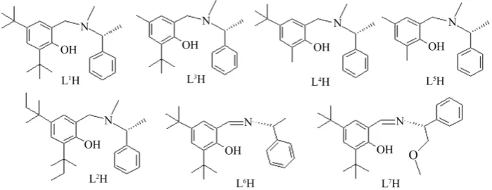 Figure 1. New chiral [ON] and [ONO] aminophenolate ligands.                                                                