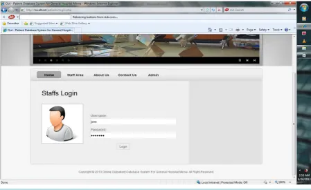Figure 2. Staff login. 