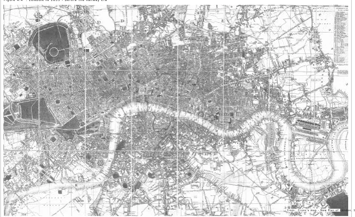 Figure 4.4  : LONDON IN 1835 - before the Railway Era 