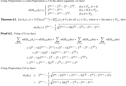 Table 1: Comparison of the values of lower bounds of second-order nonlinearities D0 and associated Dillon functions and the functions obtainedin [19]