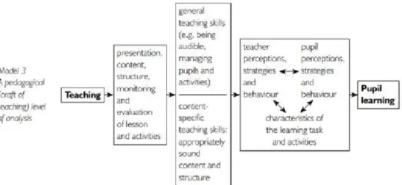Figure 3. Model 3: A pedagogical (craft of teaching) level of analysis 