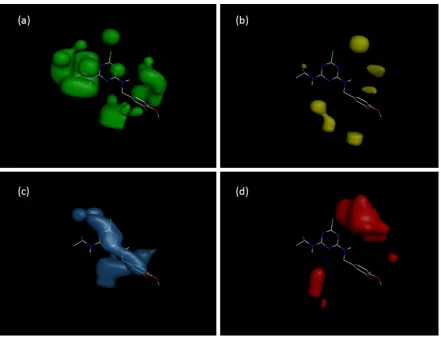 Table 6. Experimental and predicted values of triazines cross reactivity in the K4E7 system
