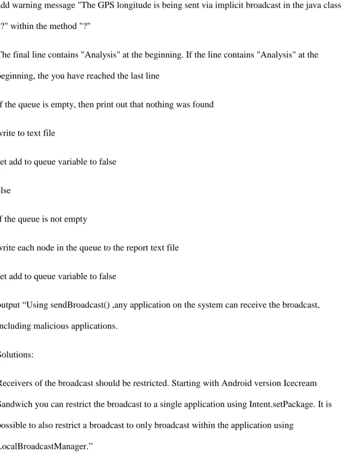 Figure 3. This is an algorithm to detect if there is data leakage via broadcast intent