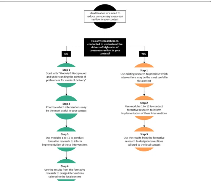 Fig. 2 Flow chart to determine where to begin reducing unnecessary caesarean section in your context