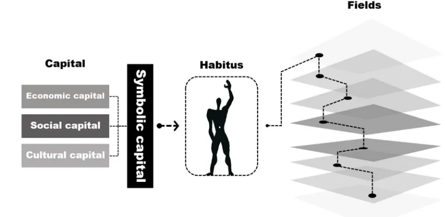 Figure 1. Bourdieu’s theory of distinction. Fields refer to different sub-spaces of society such as family groups and 