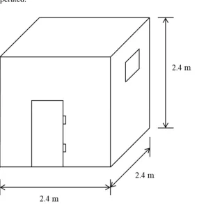 Figure 1. A schematic diagram of the temporary building in which the charcoal grilling and pan 