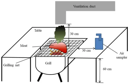 Figure 2. A schematic diagram of an experimental setting for air sampling during the charcoal 