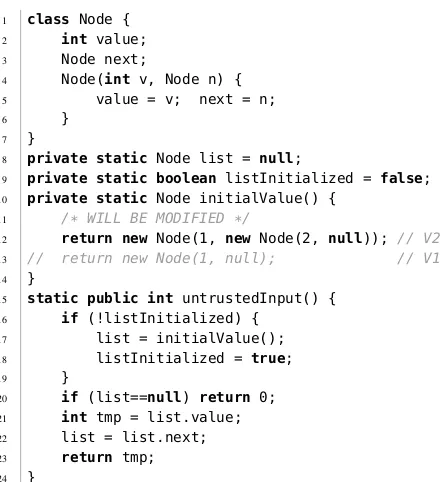 Figure 11.Code that models unknown input in form of a linked list asproposed in section VII.