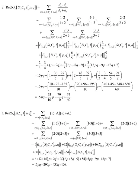 Figure 5-8 shows a two-dimensional molecular map of silicon carbide Si C II2 3. In order to describe its molecular graph, we set this way [14]: we define p as the number of unit 