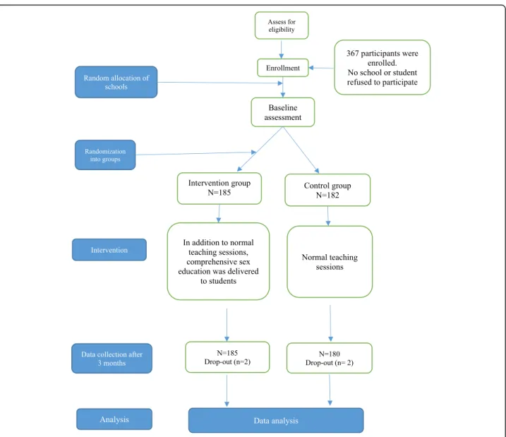 Fig. 1 Clustered Randomized Control Trial flow chart based on consort reporting