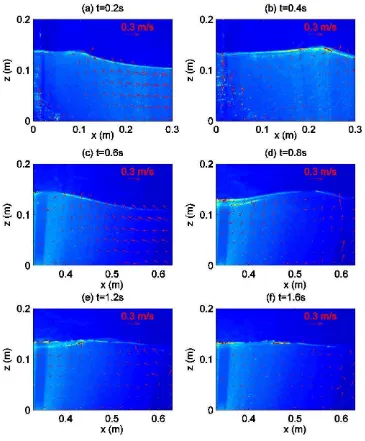 Fig. 3  Experimental images of undular bore and associated velocity fields 