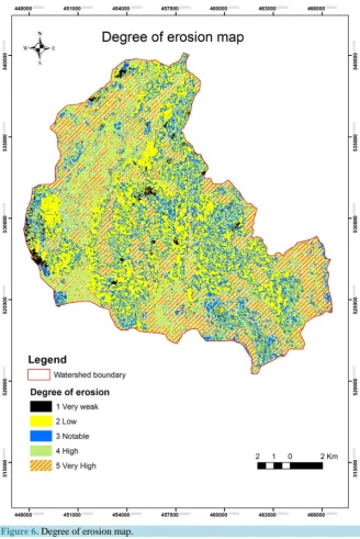 Figure 6. Degree of erosion map.  