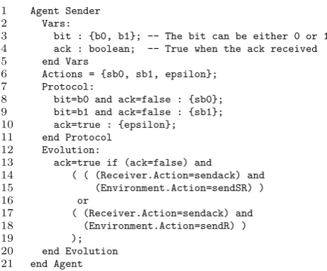 Fig. 4 A simple ISPL example: the Receiver Agent