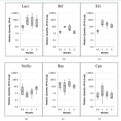 Figure 1. Changes in the amount of intestinal bacteria during 3 months Kikuimo Extract (KE) administration