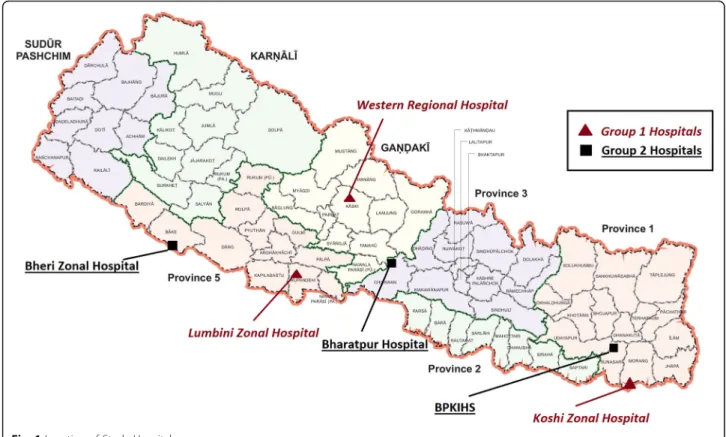 Fig. 1 Location of Study Hospitals