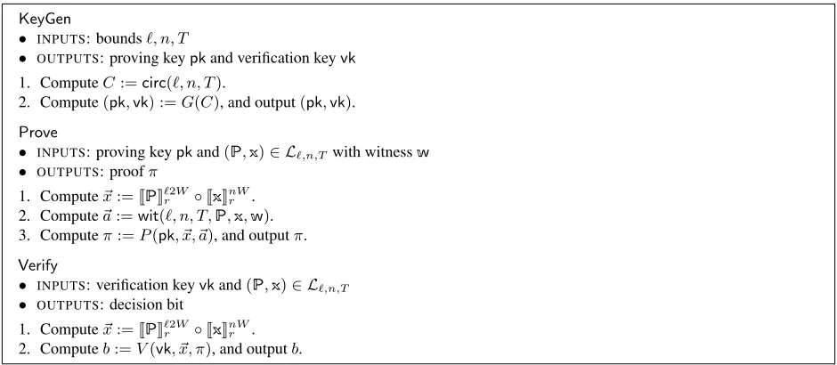 Figure 14: A zk-SNARK for vnTinyRAM is obtained by combining the circuit generator and the zk-SNARK for circuit satisﬁability.