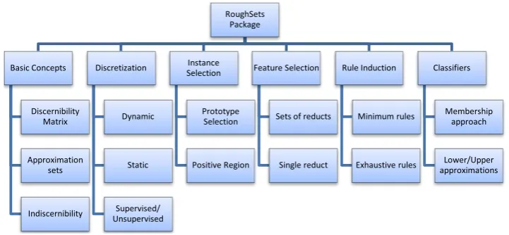 Figure 4. Functionalities provided by rough sets package.                                         
