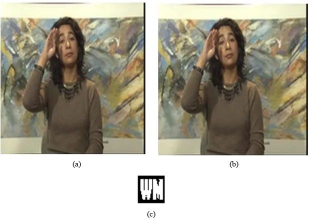 Figure 6. (a) The Mobile original frame. (b) The watermarked frame (PSNR = 44.7380 db)