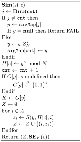 Fig. 3. Simulator Sim for theorem 4
